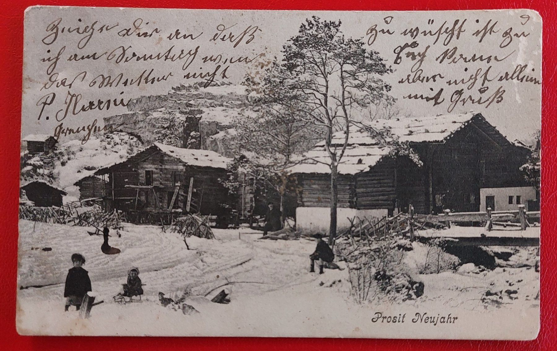 Cartoline postali: Prosit Neujahr, Kinder ; 1906 – Usato da St-Légier-Chiésaz venduto da Theo006