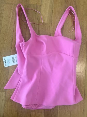 Zara Top mit Schleife, Pink, Grösse M, neu
