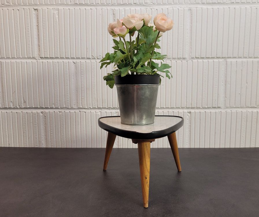 Vintage Blumenhocker Blumentisch 1960 J. Blumen Hocker Holz Kaufen