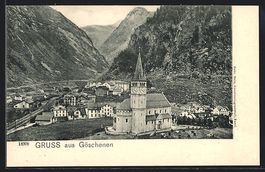 Göschenen, Ortsansicht mit der Kirche
