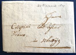 1819 Schweiz Vorphila Brief Bellinzona / Schwyz mit Inhalt