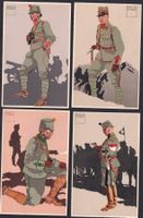 Militär Felduniformen 1914 komplette Serie 12 Künstlerkarten