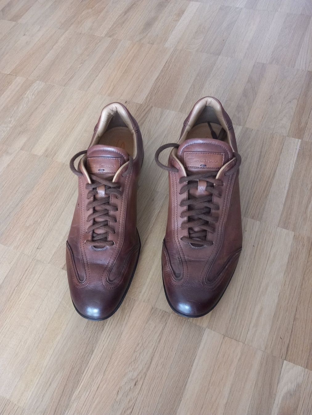 Santoni Scarpe da uomo: Santoni basket en cuir marron foncé – Usato da Le Grand-Saconnex venduto da Rgt87 1