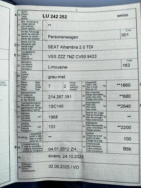 Pneumatici & Ruote complete: Seat Alhambra  – Usato da Hämikon venduto da Elmiger0 4