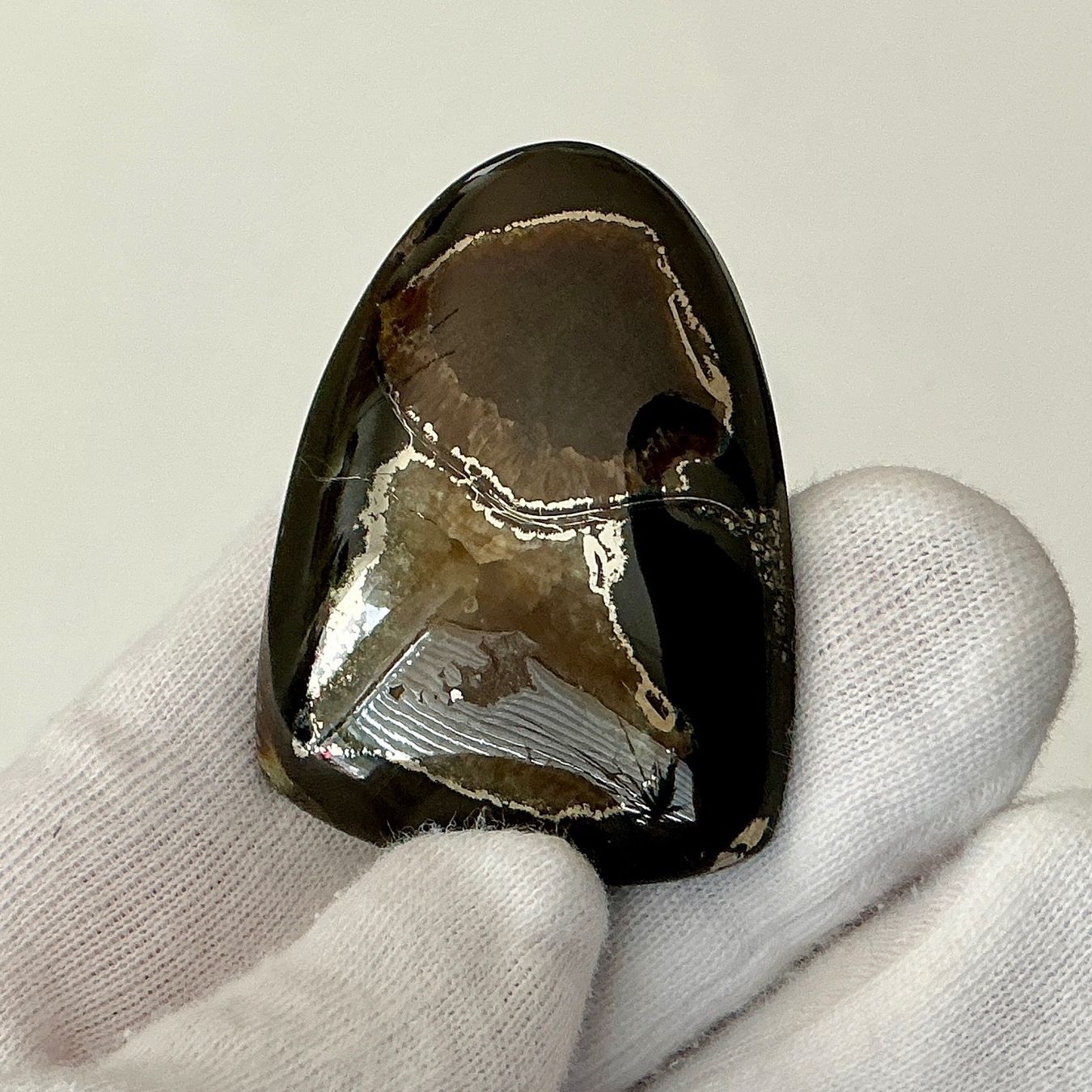 Minerali & Pietre curative: Ein seltener Simbircit mit natürlichem Pyrit. Cabochon – Nuovo e nell'imballaggio originale da Geroldswil venduto da Lilleke 4