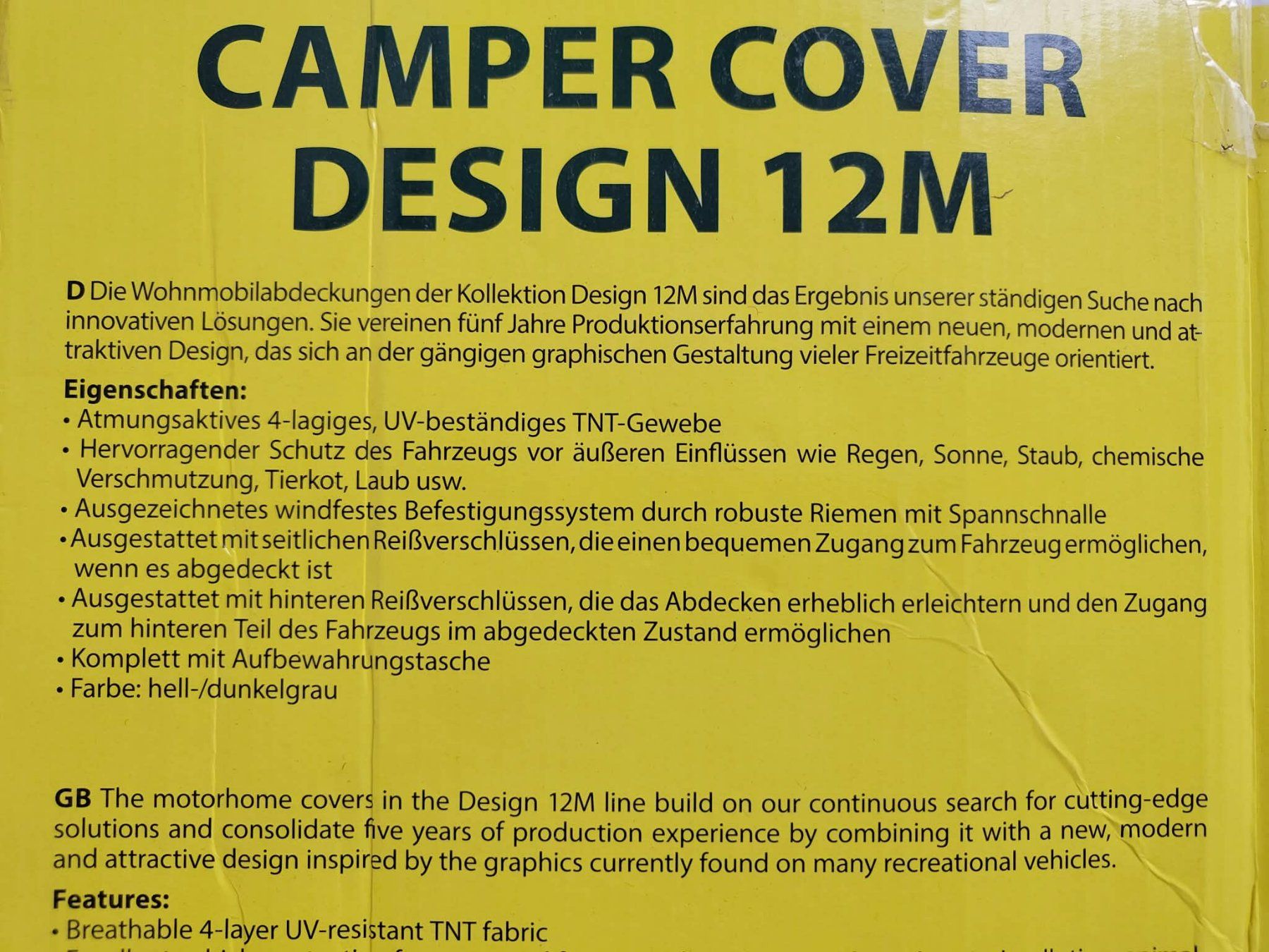 Abdeckhüllen und Thermomatten: CAMPER COVER DESIGN 12M – Neu und originalverpackt aus Widen von wash-board 1