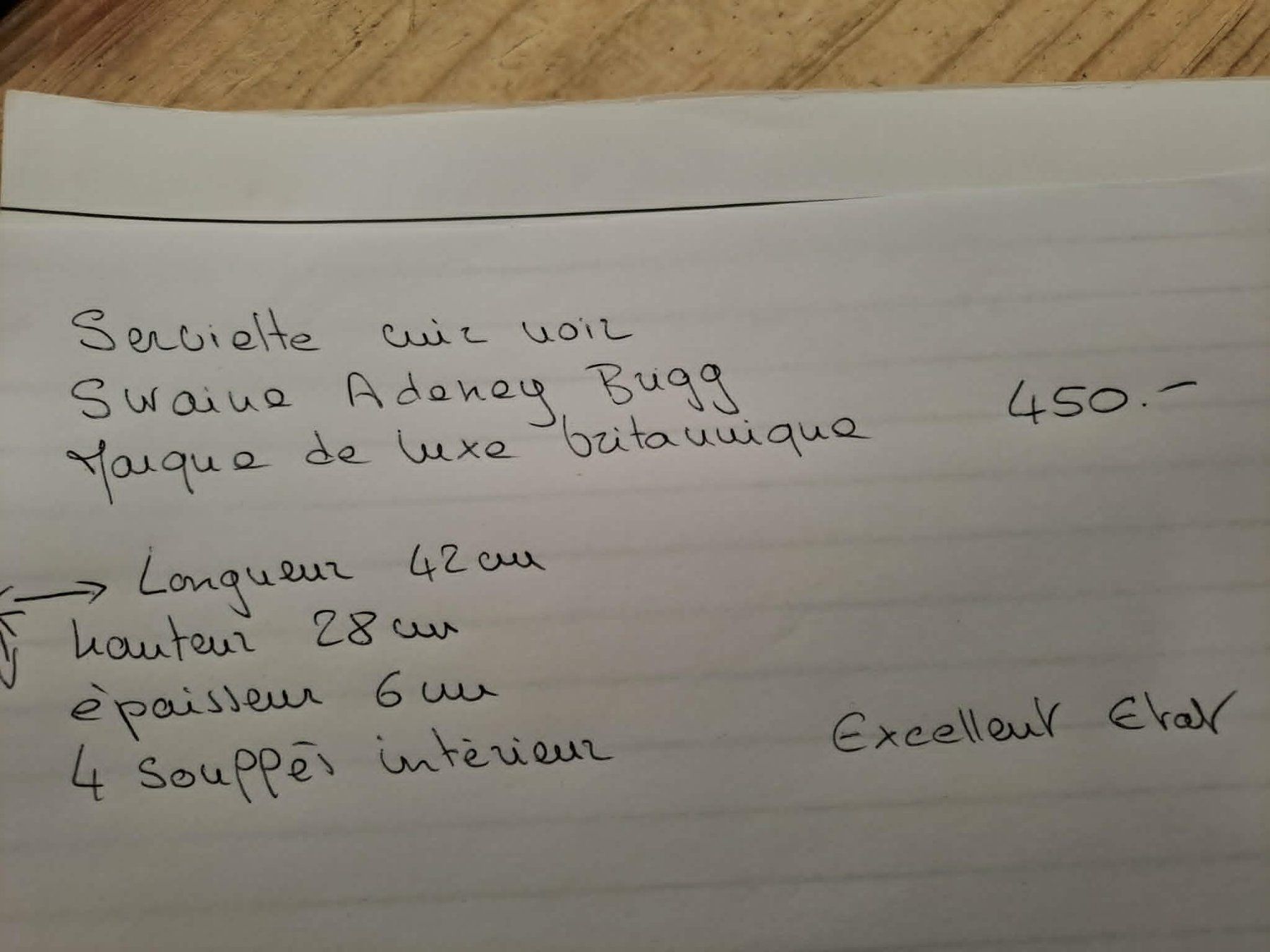 Tovaglioli: Serviette cuir – Usato da La Chaux-de-Fonds venduto da Emmaus2300CDF 5