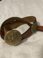 Vintage Jaimie Dussel Leather Belt with Brass Detail!