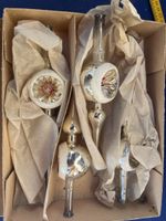 4Christbaumspitzen Glas silberfarben antik gebrauchter Zust