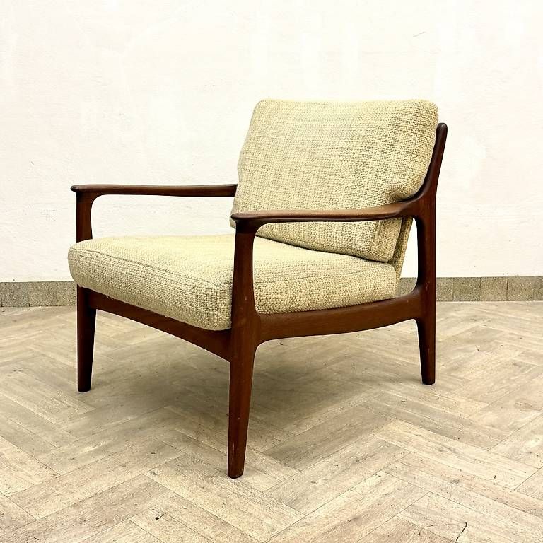 Poltrone: Mid Century teak Easy Chairs by Eugen Schmidt – Usato da basel venduto da vintory.ch
