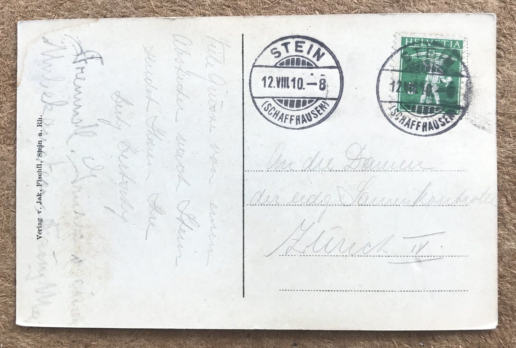 Cartoline postali: ANSICHTSKARTE STEIN A. RH. KLOSTER ST. GEORGEN – Usato da Ostermundigen venduto da wini63 1