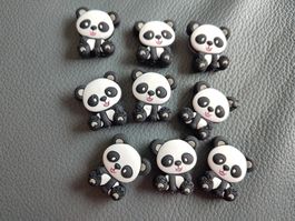 9 Silikon Perlen panda bär Nuggi Ketten
