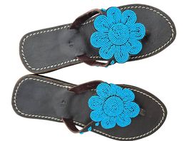 Handgemachte Leder-Sandalen - Türkis 40 🔥 50% SALE