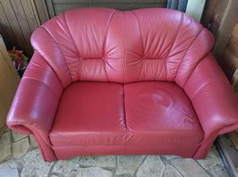 Roter Ledersofa