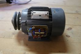 Drehstrom-Elektromotor mit Doppel-Riemenscheibe