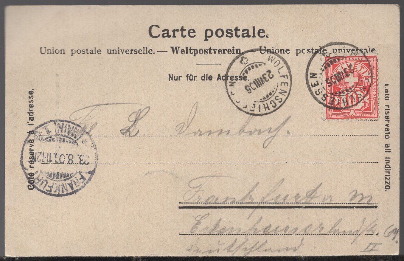 Ansichtskarten: Fallenbach  bei  Wolfenschiessen  1906 – Gebraucht aus Aarau von kufi44 1