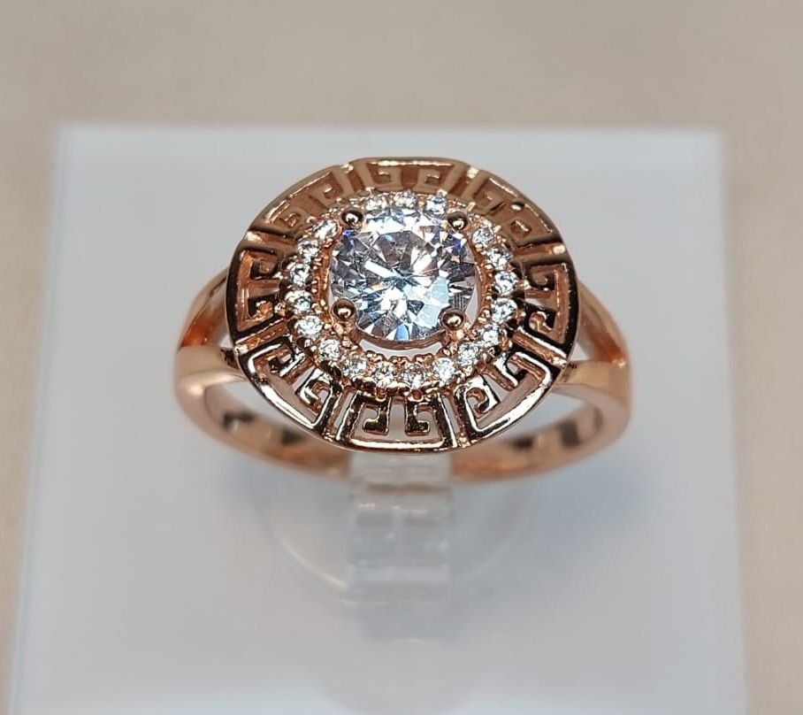 Anelli: Vergoldeter Ring im griechischen Stil mit weissem Stein Gr.8 – Nuovo (secondo la descrizione) da Grenchen venduto da dar_6d52