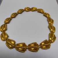 Collier Vintage Doré Maillons Torsadés Style Art Déco #C5