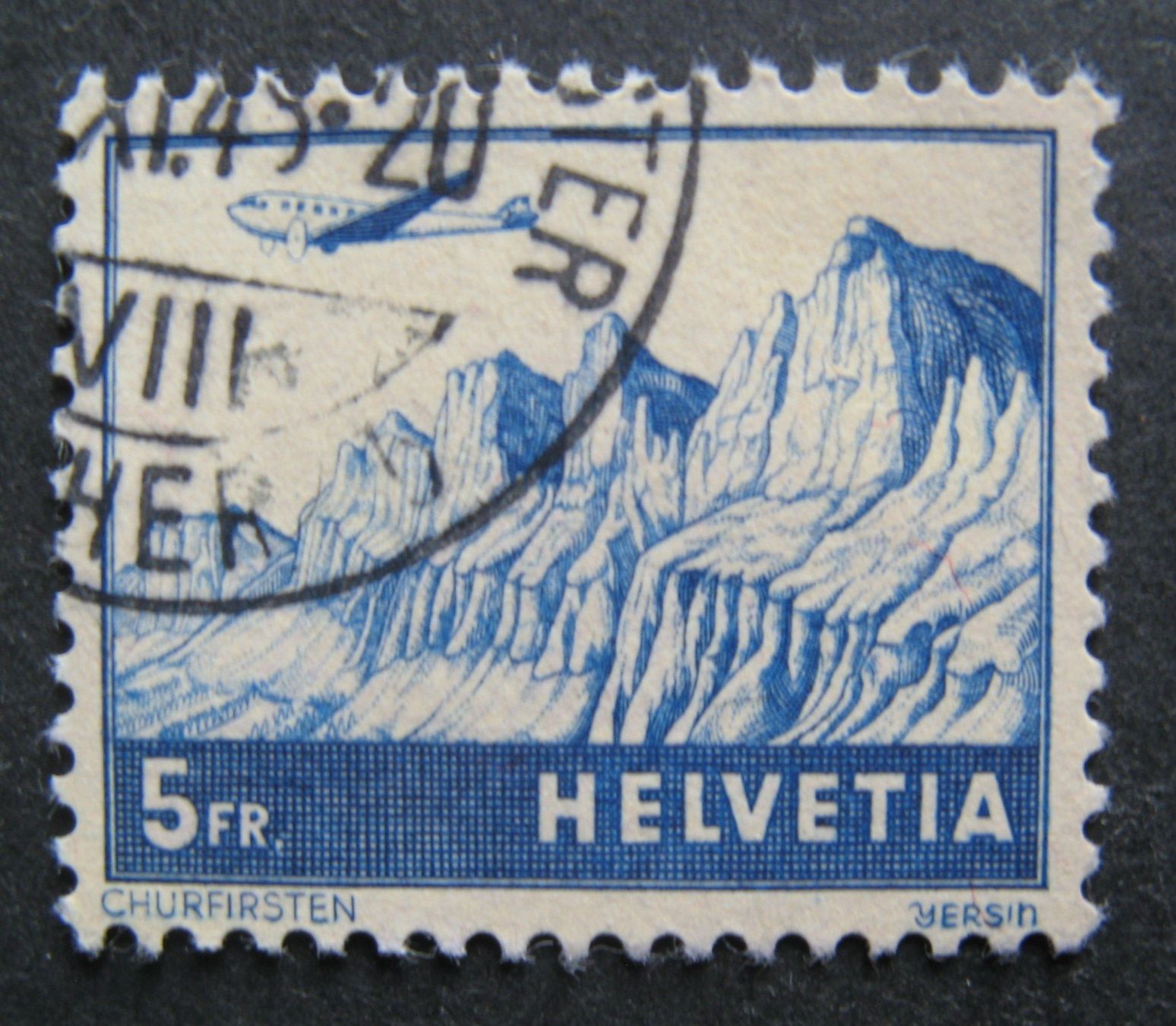 Tutti i francobolli: Flugpost 1941 5 Franken gestempelt – Usato da Frauenfeld venduto da Interessent1