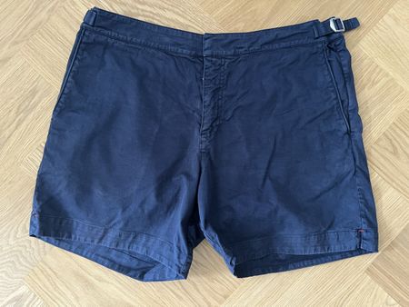 Orlebar Brown Navy Bulldog Cotton Shorts 34