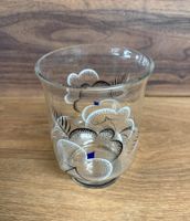 Glasvase mit Blumenmuster, Vintage Deko für den Frühling