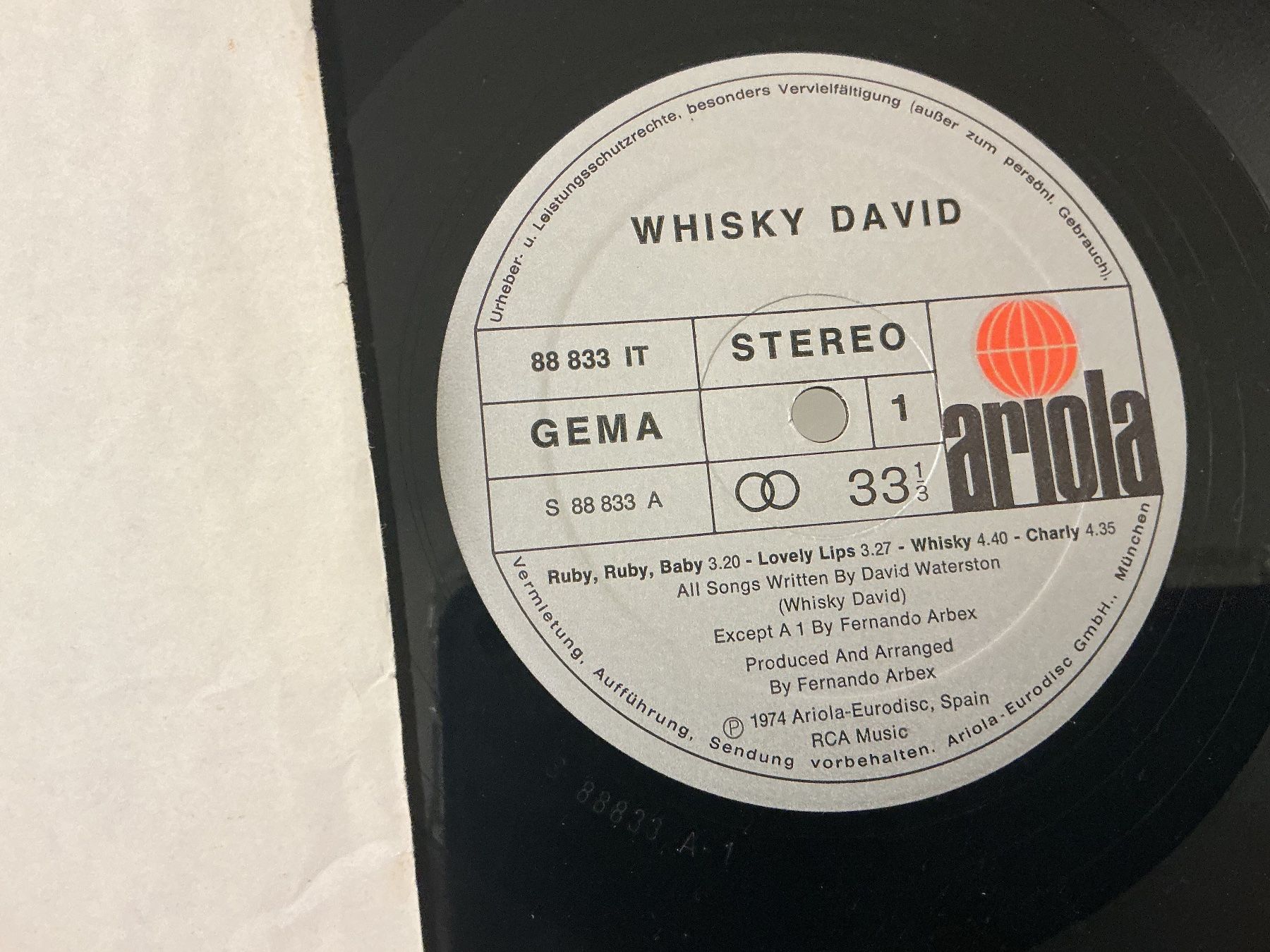 Schallplatten: Whisky David LP - Rusty Rock – Gebraucht aus Winterthur von Tumko-Vinyl 2