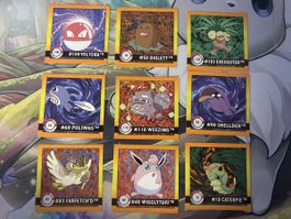 Pokemon Sticker Set 9 Stück frisch aus Booster 1999