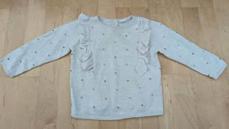 Baby Ppullover mit Rüschen & Bunten Noppen - Gr. 74