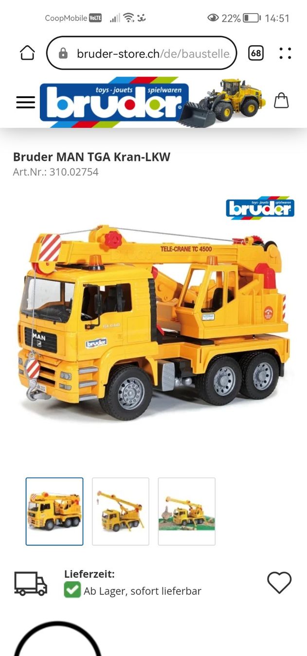 Bruder Giocattoli: Bruder Kran LKW – Usato da Therwil venduto da JeannysTrendStyle 2