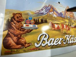 Rarität:altes Blechschild BAER-KÄSLI, mit Relief