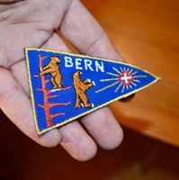 VINTAGE badge BERN rechteckig BÄREN nos ST. GALLER STICKEREI