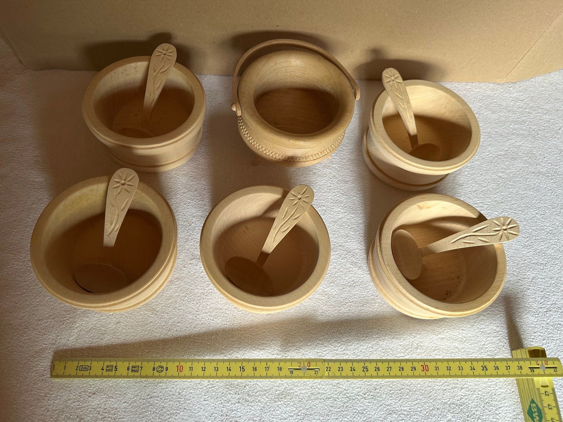 Set di piatti: Bac à crème avec 5 godets en bois – Usato da Ste-Croix venduto da BuffetSC 7
