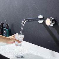 Unterputz Waschtischarmatur mit LED-Temperaturanzeige 21 cm