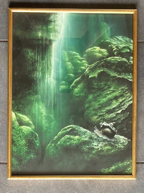 Tier Kunstwerk Poster - Baum Kletternde Schnecke 40x60 Cm Leinwand