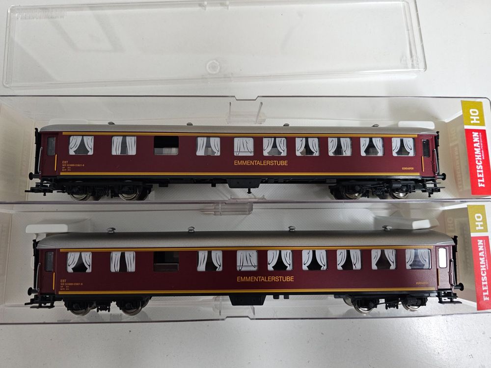 Train ho fleischmann fourgon et voiture de la DR boîtier NEM état neuve - Modélisme
