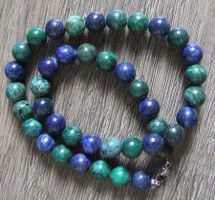 NEU: Azurit Kette Collier Schmuck mit Edelstahl Verschluss