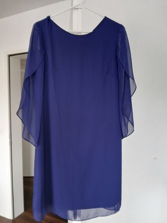 SL Fashions NY Dress, size 8, Sheer Sleeve, Cobalt!