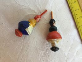 2 antike Erzgebirge Holzkreisel
