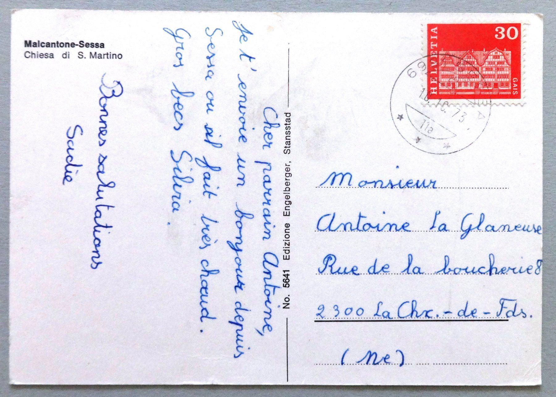 Cartoline postali: Malcantone-Sessa, Chiesa di S. Martino – Usato da Fétigny venduto da Billy2miny 1