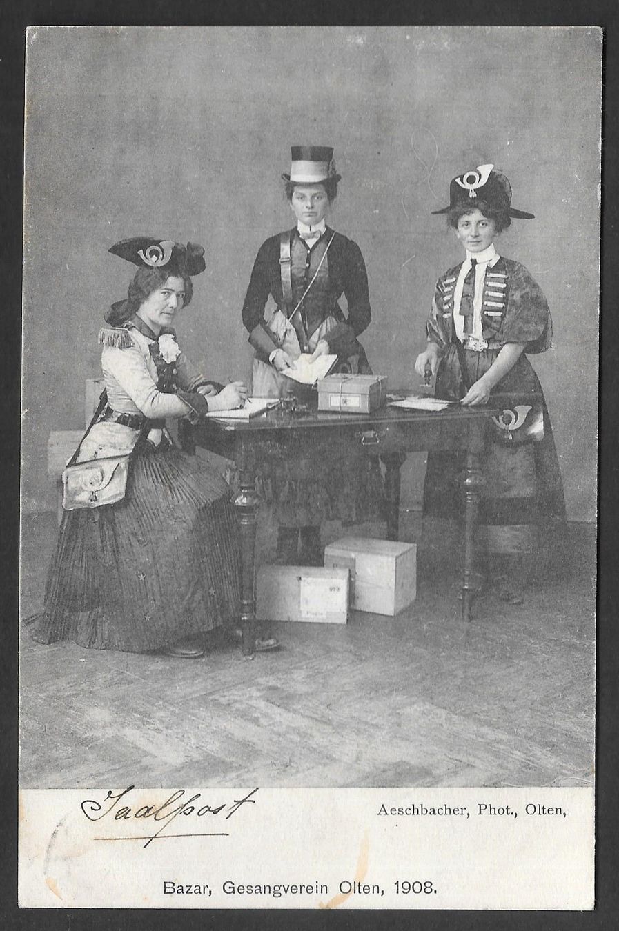 Cartoline postali: Olten Bazar Gesangverein  1908 – Usato da Olten venduto da clotaldi