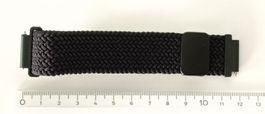 Nr242 Textil Uhrenband geflochten schwarz 18mm elastisch