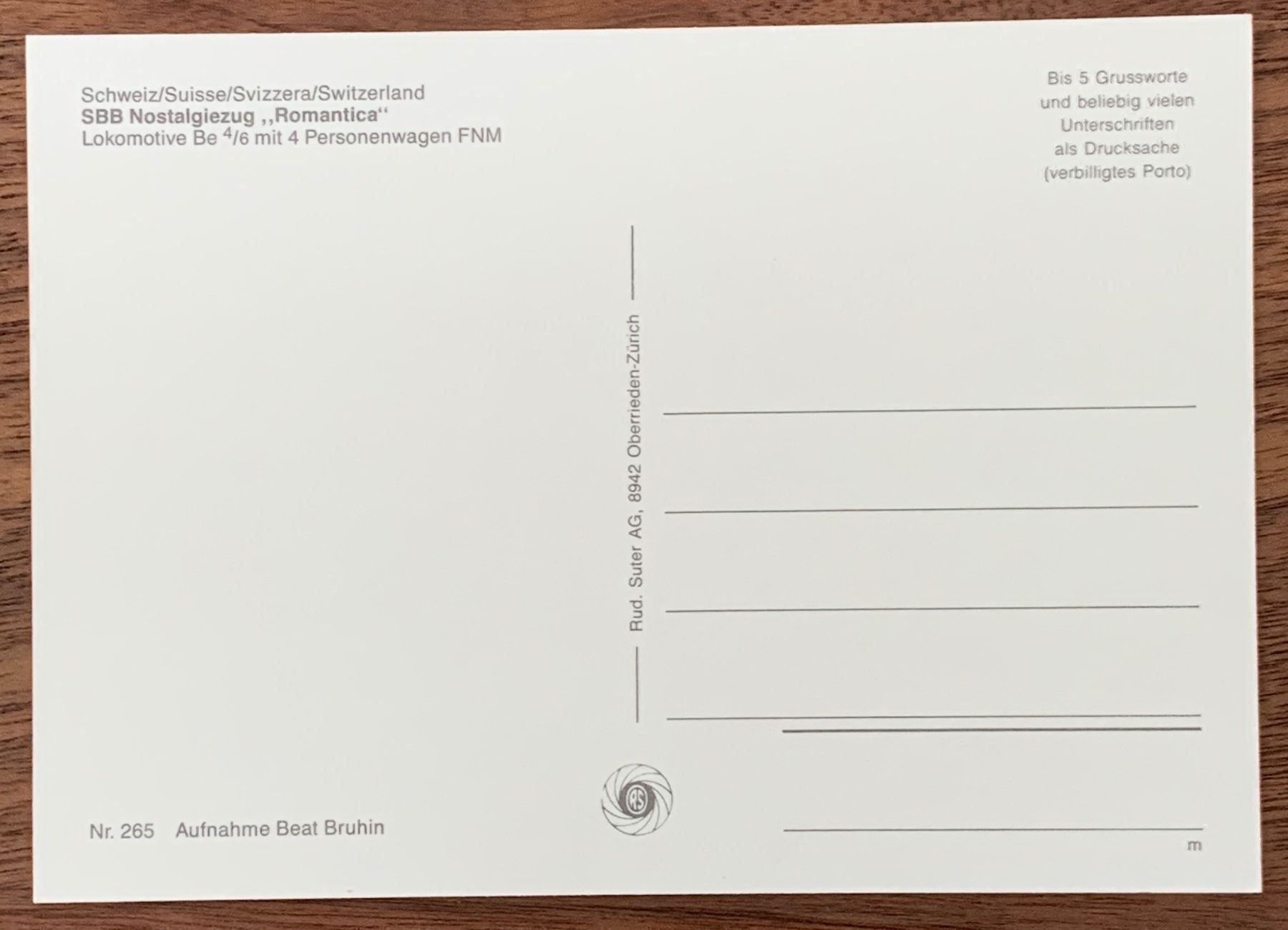 Cartoline postali: SBB Be 4/6 Nostalgiezug – Nuovo (secondo la descrizione) da Berikon venduto da Jaglover 1