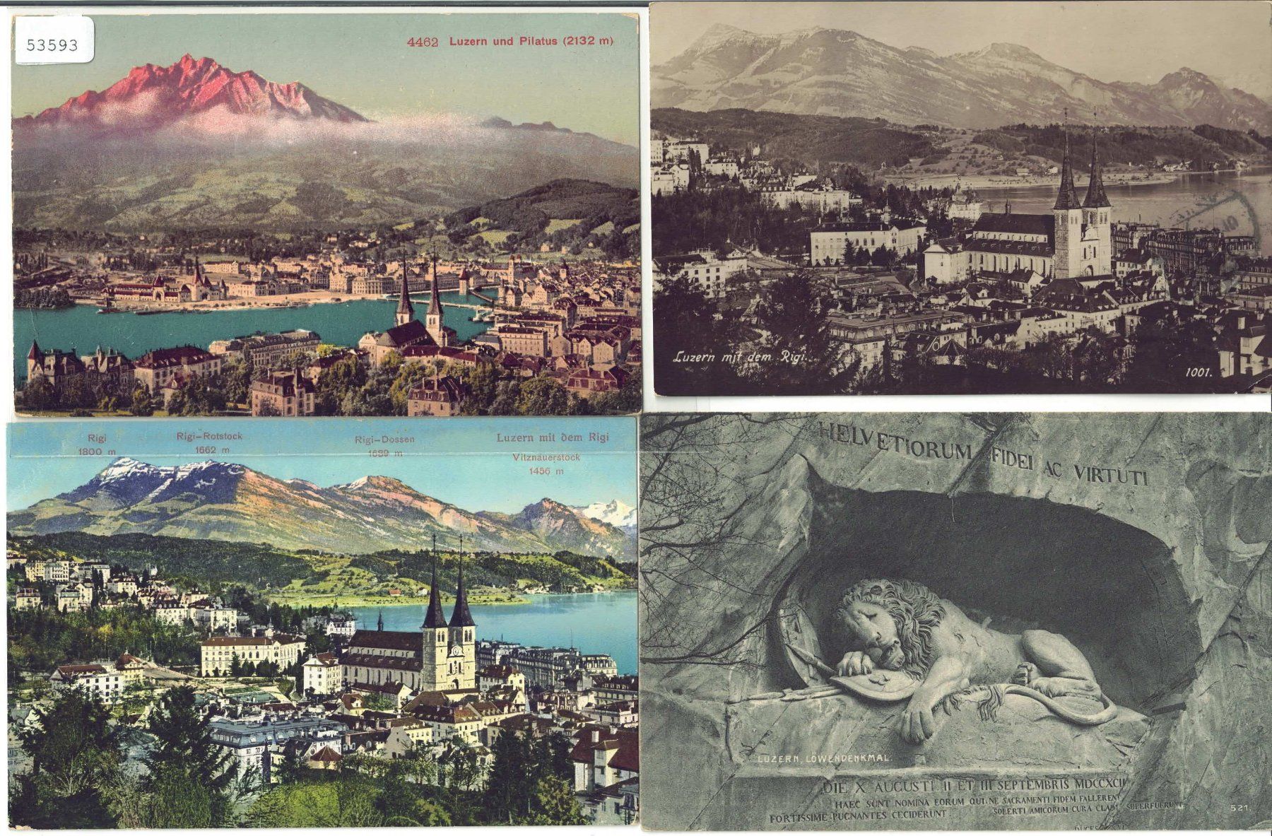 Cartoline postali: 4 AK - Luzern – Usato da Ettingen venduto da Kartenplanet