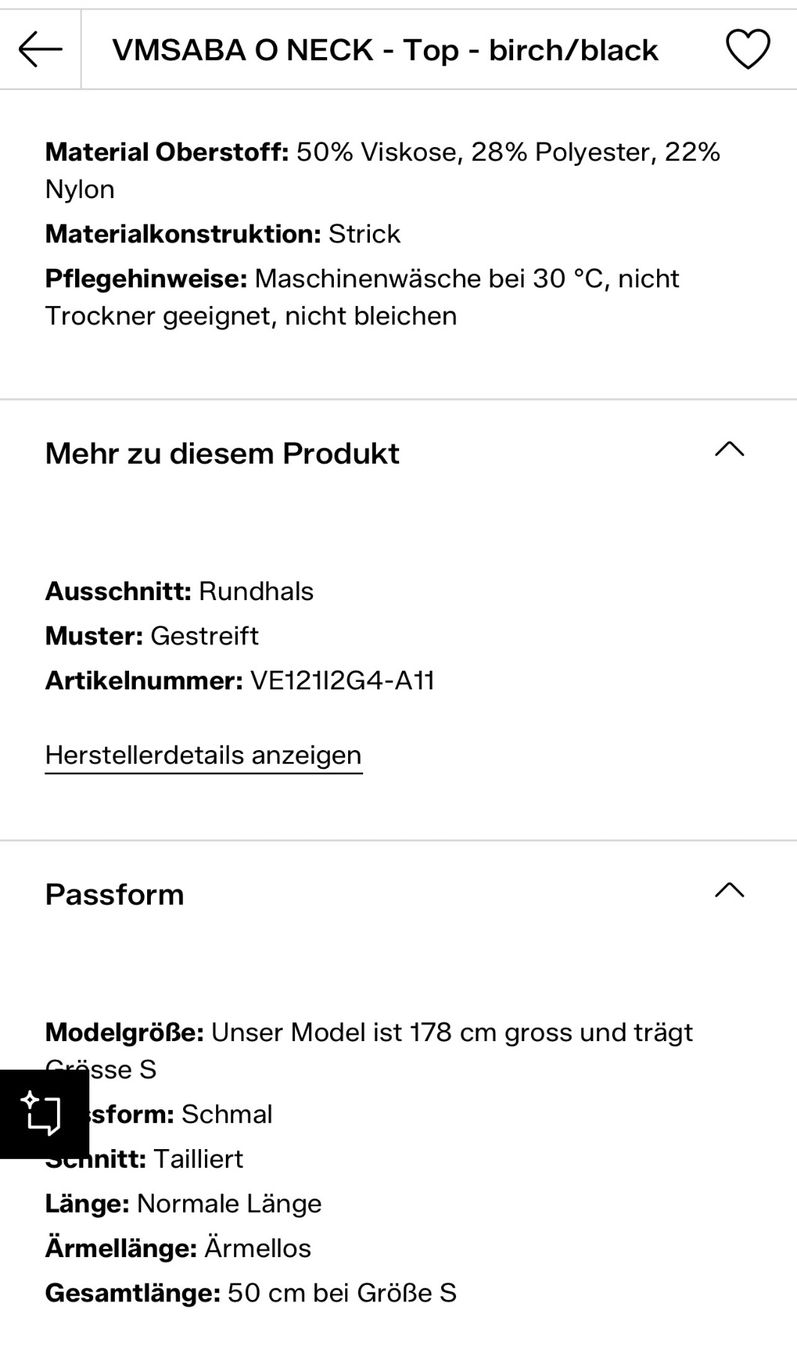 Vero Moda Tops: Vero Moda Top, gestreift, Grösse M für den S... – Gebraucht aus Horgen von Sol-verde 2