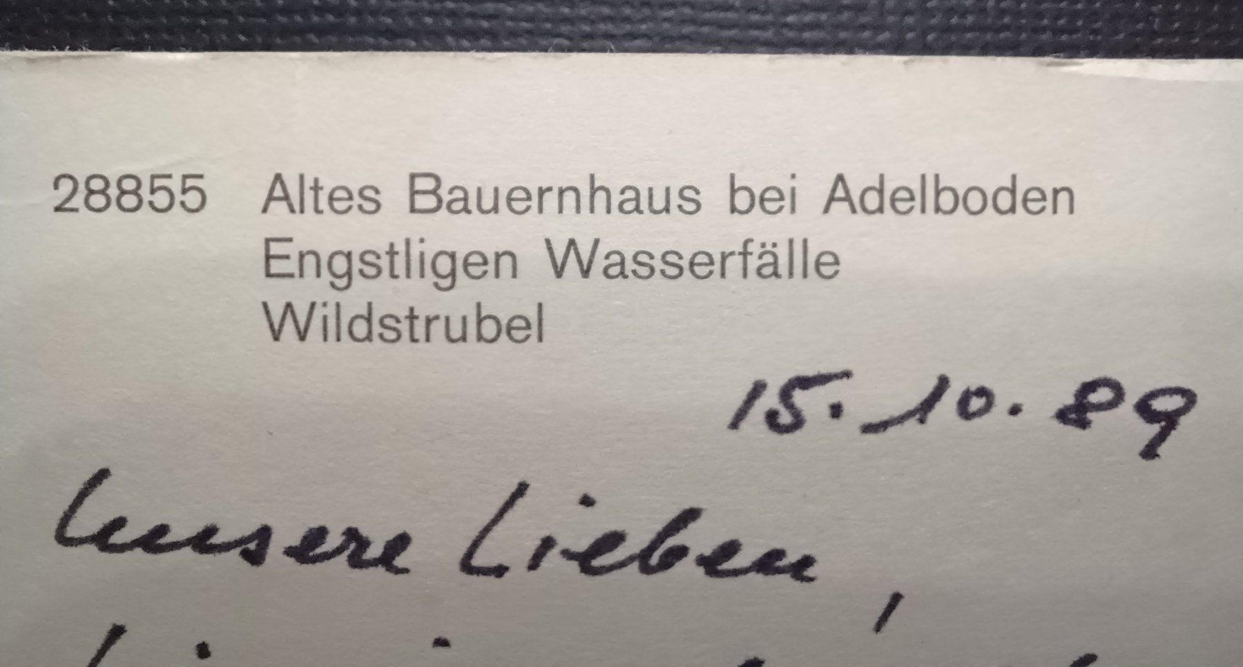 Ansichtskarten: BE, Adelboden, Altes Bauernhaus, 1989 – Gebraucht aus Aarau Rohr von mgvw 2