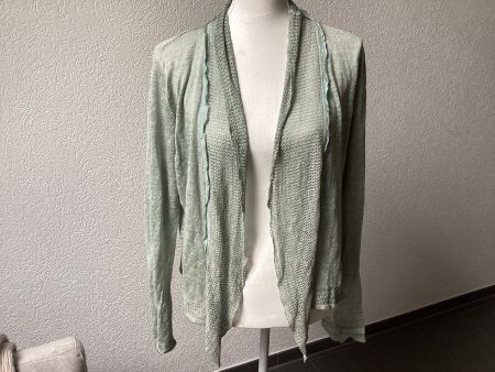 NILE wunderschönes Strickjacke Damen hellgrün Gr. S Leinen