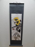 Chinesische Tuschmalerei, Rollbild, Sonnenblumen