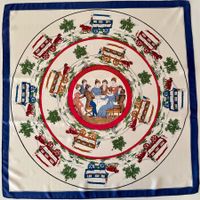 Foulard HERMES-Paris "Jeu des Omnibus et Dames Blanches"1987