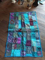 Grosser Patchwork Wandbehang aus Stücken indischen Saris