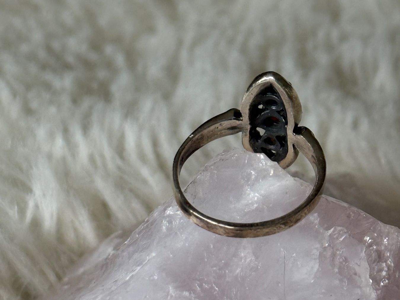 Anelli: Vintage Silberring 925 mit roten Steinen – Usato da Istighofen venduto da Ringparadies 2